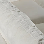 Divano sezionale modulare a 4 posti imbottito beige con ricarica wireless