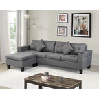 Moderno divano componibile a L a 4 posti con chaise longue