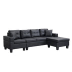 Moderno divano componibile a L a 4 posti con chaise longue