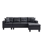 Moderno divano componibile a L a 4 posti con chaise longue
