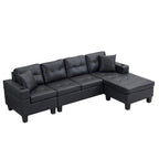 Moderno divano componibile a L a 4 posti con chaise longue