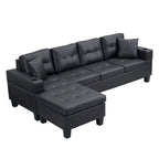 Moderno divano componibile a L a 4 posti con chaise longue