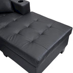 Moderno divano componibile a L a 4 posti con chaise longue