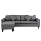 Moderno divano componibile a L a 4 posti con chaise longue
