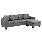 Moderno divano componibile a L a 4 posti con chaise longue