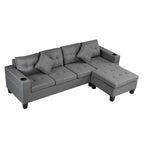Moderno divano componibile a L a 4 posti con chaise longue