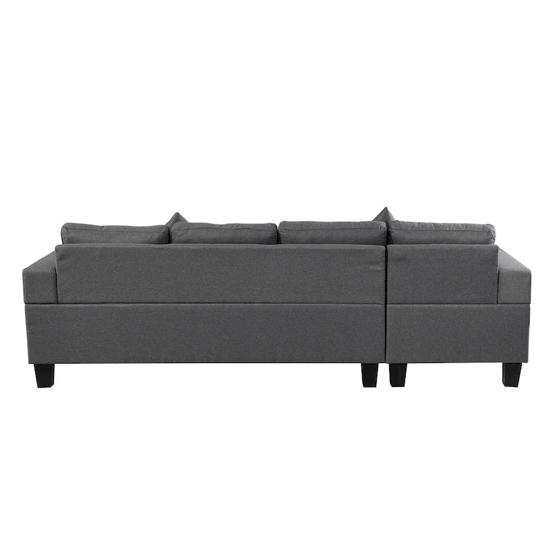 Moderno divano componibile a L a 4 posti con chaise longue