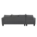Moderno divano componibile a L a 4 posti con chaise longue