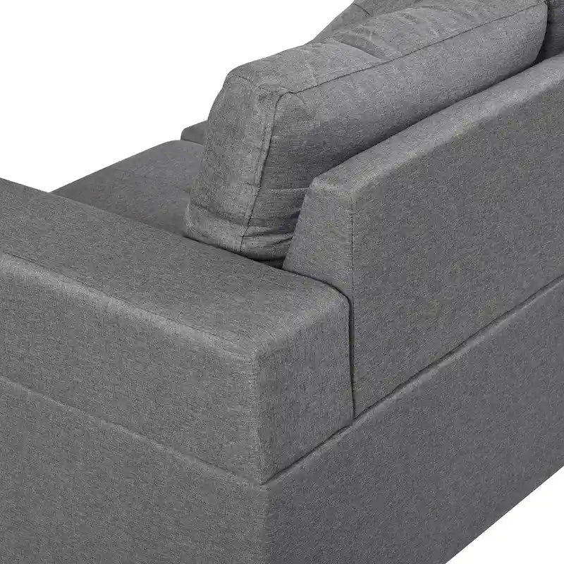 Moderno divano componibile a L a 4 posti con chaise longue