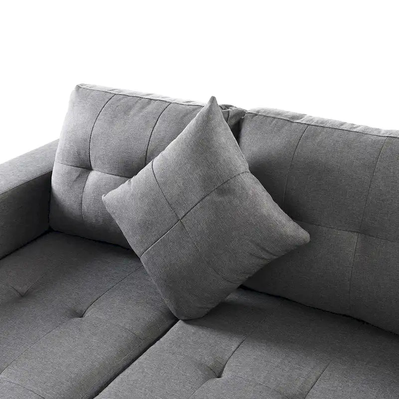 Moderno divano componibile a L a 4 posti con chaise longue