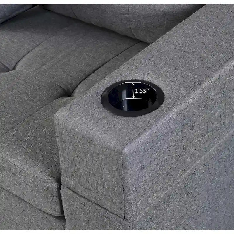 Moderno divano componibile a L a 4 posti con chaise longue