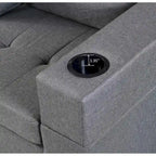 Moderno divano componibile a L a 4 posti con chaise longue