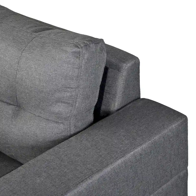 Moderno divano componibile a L a 4 posti con chaise longue