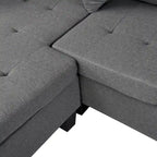 Moderno divano componibile a L a 4 posti con chaise longue