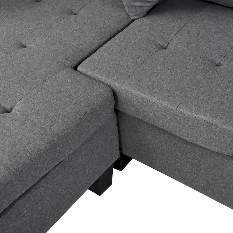 Moderno divano componibile a L a 4 posti con chaise longue