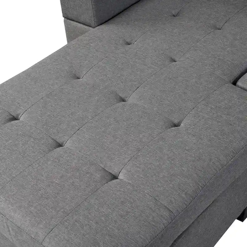 Moderno divano componibile a L a 4 posti con chaise longue