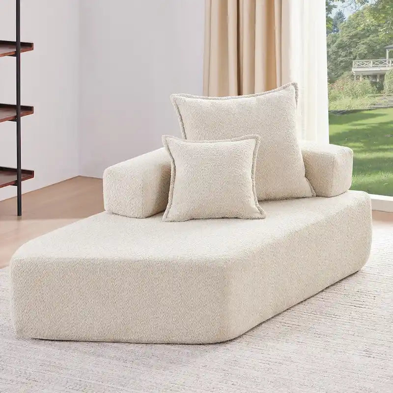 Divano componibile modulare rivestito in bouclé personalizzabile fai da te