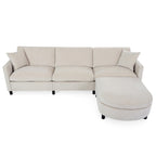 Divano a 4 Posti Spazioso Beige 107.87 con Pouf Movibile