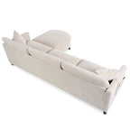 Divano a 4 Posti Spazioso Beige 107.87 con Pouf Movibile