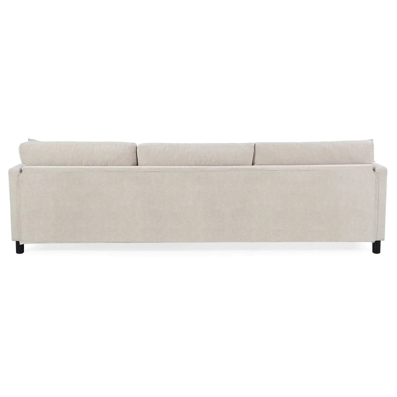 Divano a 4 Posti Spazioso Beige 107.87 con Pouf Movibile