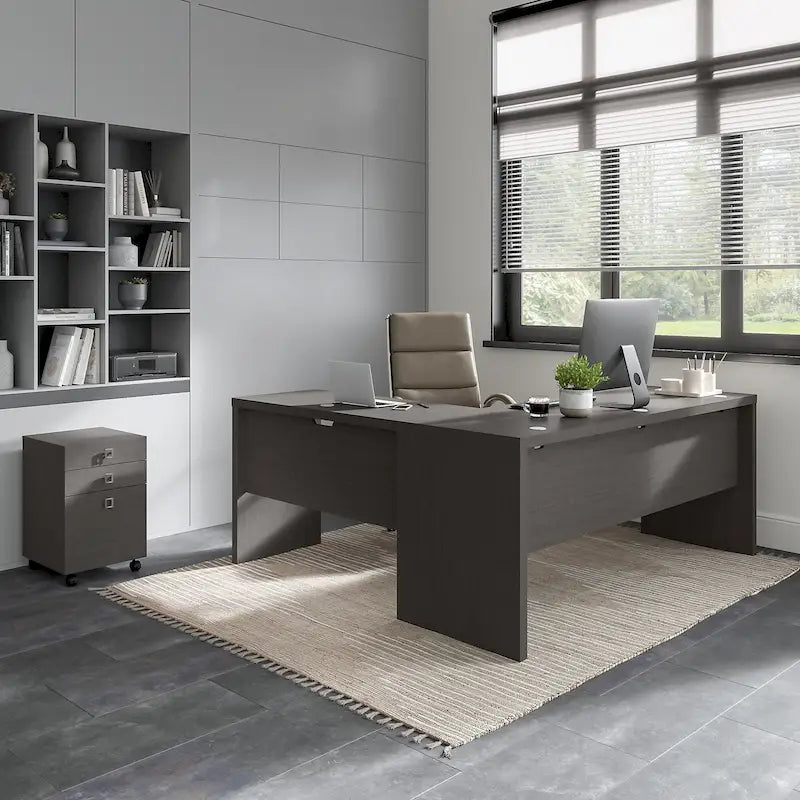 Scrivania angolare da 72" con mobile schedario a 3 cassetti