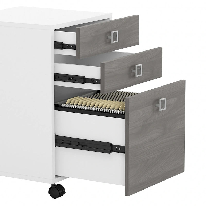 Scrivania angolare da 72" con mobile schedario a 3 cassetti