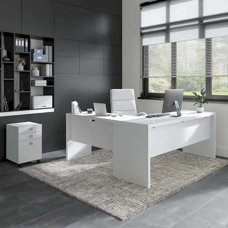 Scrivania angolare da 72" con mobile schedario a 3 cassetti