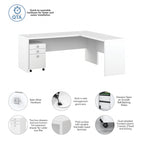 Scrivania angolare da 72" con mobile schedario a 3 cassetti