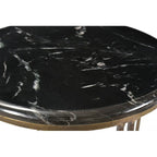 Tavolino rotondo 23" in ferro e marmo nero e oro