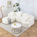 Divano sezionale modulare imbottito XINMICS 99.61, divano moderno a L a 3 posti con chaise longue, lato sinistro