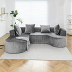Divano sezionale modulare imbottito XINMICS 99.61, divano moderno a L a 3 posti con chaise longue, lato sinistro