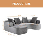 Divano sezionale modulare imbottito XINMICS 99.61, divano moderno a L a 3 posti con chaise longue, lato sinistro