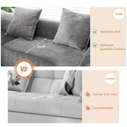 Divano sezionale modulare imbottito XINMICS 99.61, divano moderno a L a 3 posti con chaise longue, lato sinistro
