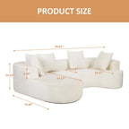 Divano sezionale modulare imbottito XINMICS 99.61, divano moderno a L a 3 posti con chaise longue, lato sinistro
