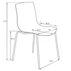 Sedia da pranzo in acrilico con gambe cromate, sedia laterale moderna con design a increspature d'acqua