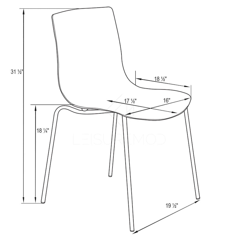 Sedia da pranzo in acrilico con gambe cromate, sedia laterale moderna con design a increspature d'acqua