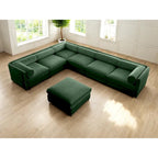 Oversized 7-Piece Chenille Upholstered L-Shaped Modular Sectional Sofa with Storage Seat, DIY Combination