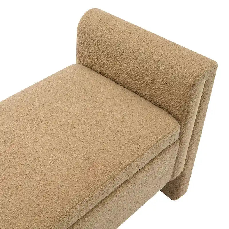 Panca Contenitore da Fondo Letto Athena in Tessuto Teddy Moderno con Braccioli