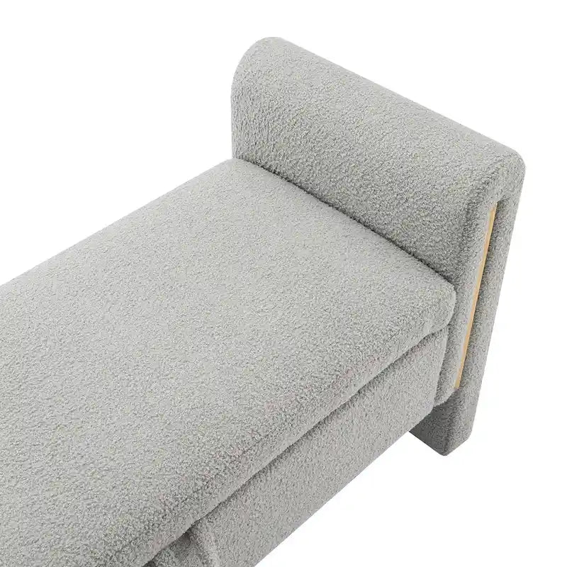 Panca Contenitore da Fondo Letto Athena in Tessuto Teddy Moderno con Braccioli