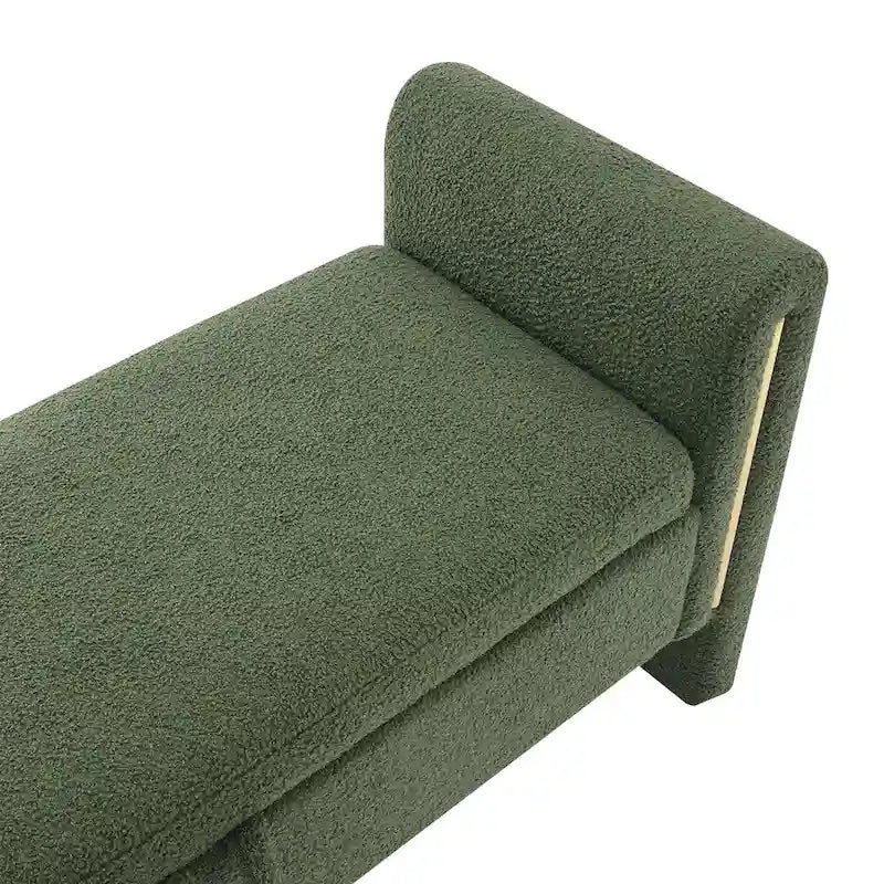 Panca Contenitore da Fondo Letto Athena in Tessuto Teddy Moderno con Braccioli