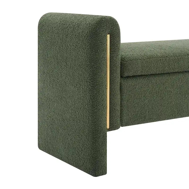 Panca Contenitore da Fondo Letto Athena in Tessuto Teddy Moderno con Braccioli