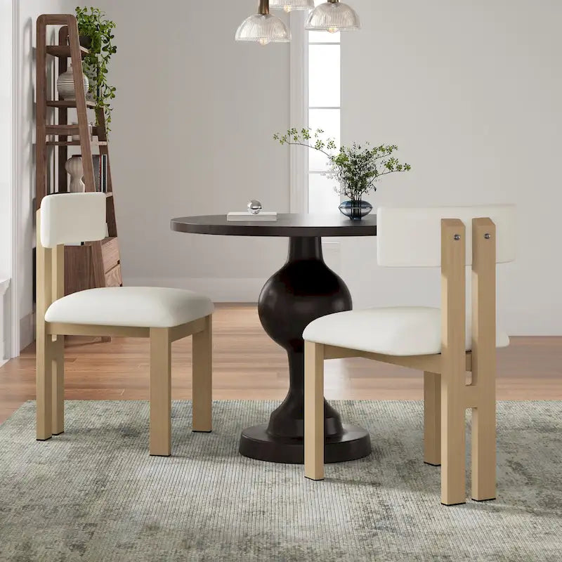 Sedie da pranzo imbottite, struttura in ferro, set da 2