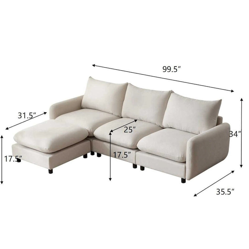 Christopher Knight Home - Canapé d'angle modulaire moderne en tissu Evelyn