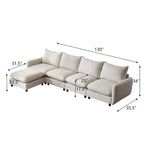 Christopher Knight Home - Canapé d'angle modulaire moderne en tissu Evelyn
