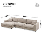 Divano Sezionale Oversize Lalo Modern in Velluto a Coste di GDFStudio