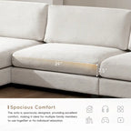 Divano Sezionale Oversize Lalo Modern in Velluto a Coste di GDFStudio