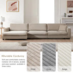 Divano Sezionale Oversize Lalo Modern in Velluto a Coste di GDFStudio