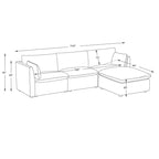 Divano Modulare Sezionale a L Cypress con Pouf