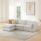 Divano Modulare Sezionale a L Cypress con Pouf