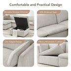 Divano Modulare Sezionale a L Cypress con Pouf